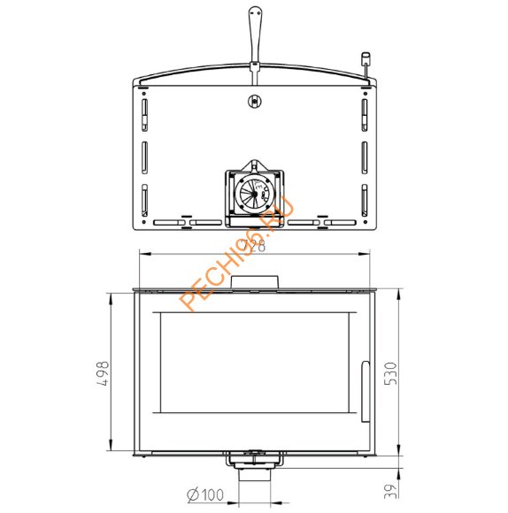 Стальная печь-камин Thorma MALLORCA UNI чёрная