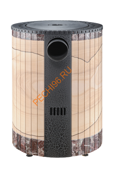 Печь отопительно-варочная Ферингер Нелжа ПФ Окаменевшее дерево перенесенный рисунок+Россо Леванте