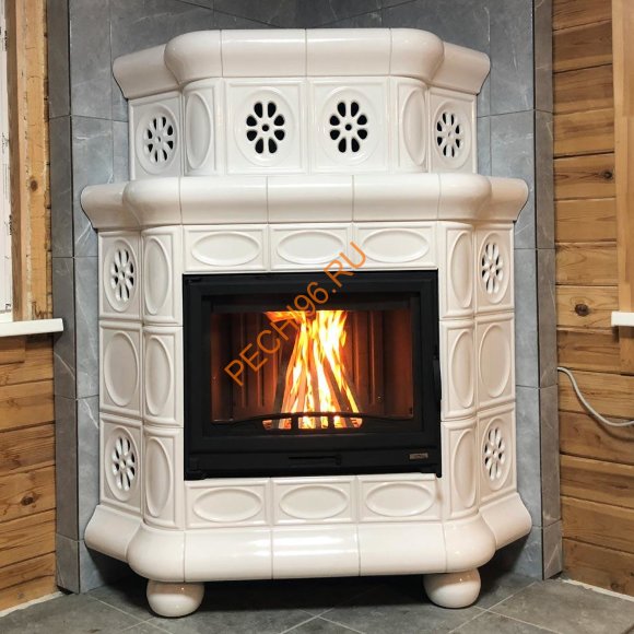 Печь-камин КимрПечь Медальон угловой Белый