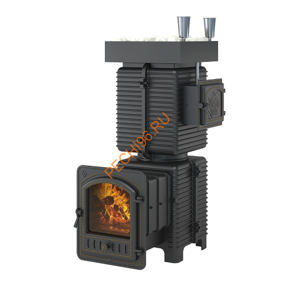 Печь банная Эверест Легкий пар Профи Чугун, под обкладку (по-серому) Печь банная Эверест Легкий пар Профи Чугун, под обкладку (по-серому)