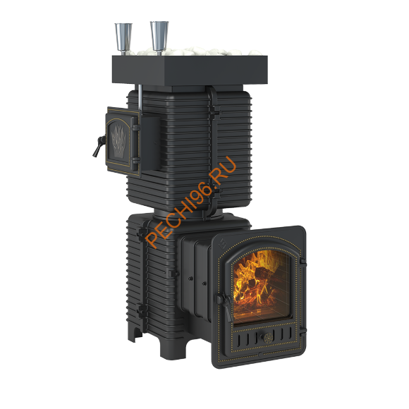 Печь банная Эверест Легкий пар Профи Чугун, под обкладку (по-серому) Печь банная Эверест Легкий пар Профи Чугун, под обкладку (по-серому)
