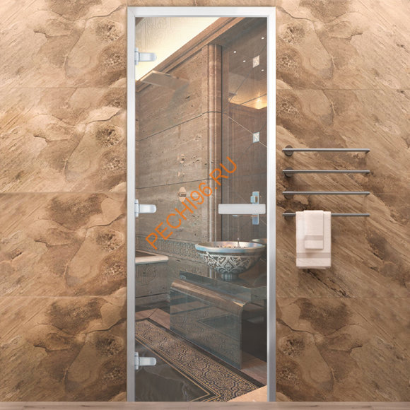 Дверь в хамам стеклянная Арта Стандарт Прозрачная, коробка алюминий Дверь в хамам стеклянная Арта Стандарт Прозрачная, коробка алюминий