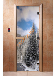 Дверь стеклянная DoorWood с фотопечатью «Дальний север» Дверь стеклянная DoorWood с фотопечатью «Дальний север»