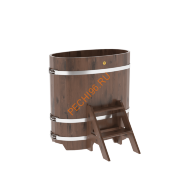 Купель для бани BentWood овальная из мореного дуба Рустик, 0,59х1,06 м