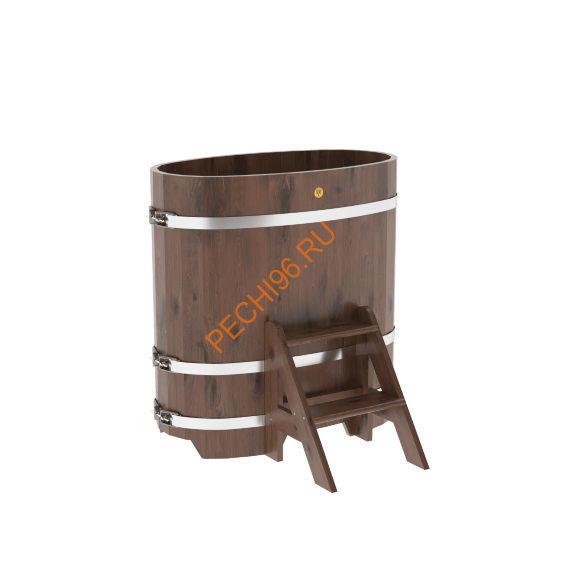 Купель для бани BentWood овальная из мореного дуба Рустик, 0,59х1,06 м