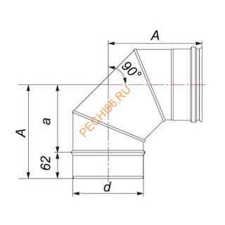 Отвод ВУЛКАН VHR 90° d180 Отвод ВУЛКАН VHR 90° d180