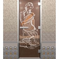 Дверь стеклянная DoorWood Хамам «Искушение» бронза, 2000х800 мм
