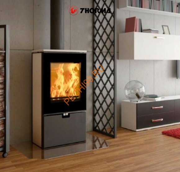 Стальная печь-камин Thorma CREMONA TOP белая керамика Стальная печь-камин Thorma CREMONA TOP белая керамика