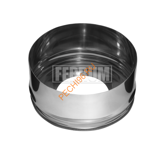 Заглушка Феррум с отверстием , нержавейка AISI 430-0,5 мм,  d 120/200 мм Заглушка Феррум с отверстием , нержавейка AISI 430-0,5 мм,  d 120/200 мм