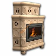 Печь-камин КимрПечь Медальон угловой двухъярусный Ваниль Печь-камин КимрПечь Медальон угловой двухъярусный Ваниль