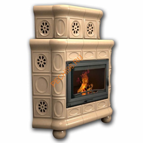 Печь-камин КимрПечь Медальон угловой двухъярусный Ваниль