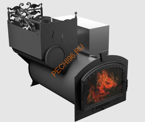 Печь банная Термосфера Горыныч 3, большая дверь со стеклом