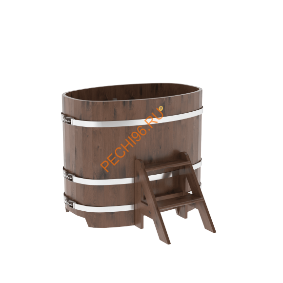 Купель для бани BentWood овальная из мореного дуба Рустик, 0,76х1,16 м
