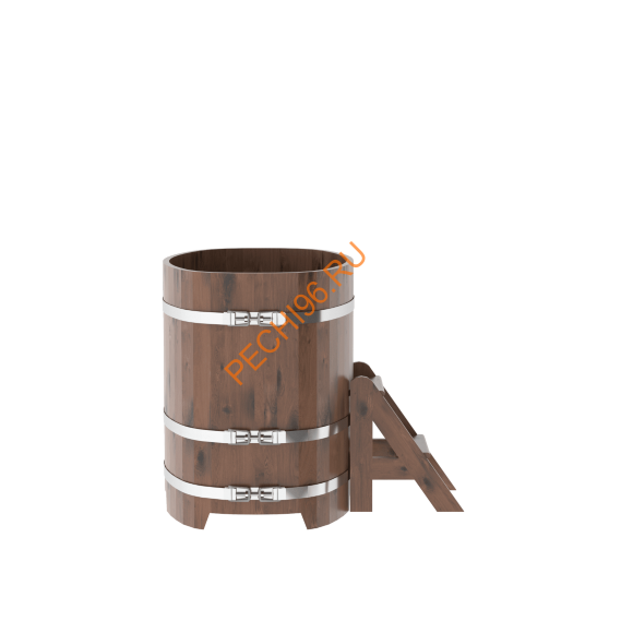 Купель для бани BentWood овальная из мореного дуба Рустик, 0,76х1,16 м