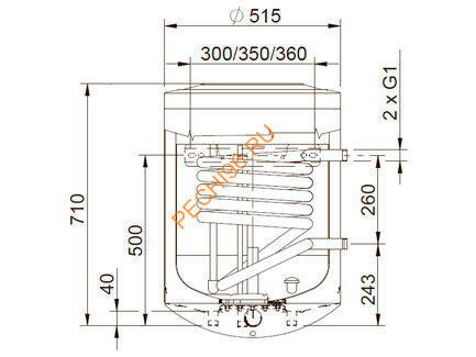 Бойлер косвенного нагрева Stout SWH-75, 75 литров, настенный Бойлер косвенного нагрева Stout SWH-75, 75 литров, настенный