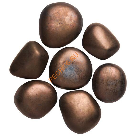 Декоративные камни ZeFire медь 7 штук