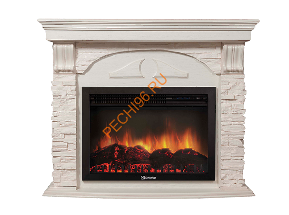 Электрокамин Electrolux EFP/P-3020LS с порталом Firelight Torre 30U угловой, камень белый, белёный дуб Электрокамин Electrolux EFP/P-3020LS с порталом Firelight Torre 30U угловой, камень белый, белёный дуб