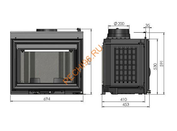 Каминная топка CHAZELLES С700L