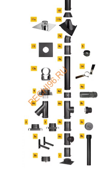 Комплект насадного дымохода SCHIEDEL (Шидель) PERMETER 25 d 130/180 мм, L=4м