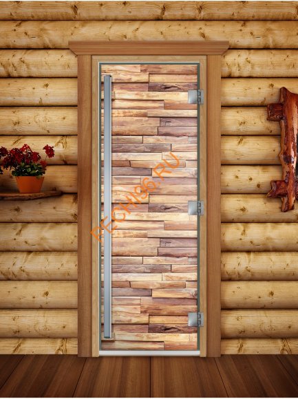 Дверь стеклянная DoorWood «Престиж», 700х1900мм, с фотопечатью «Лофт»