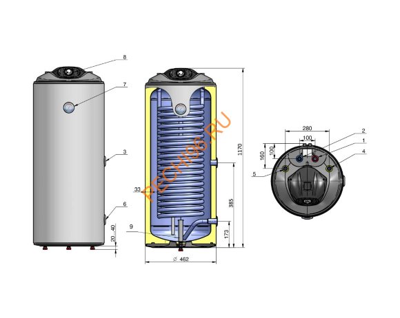 Бойлер косвенного нагрева Parpol VSZ 120, напольный Бойлер косвенного нагрева Parpol VSZ 120, напольный