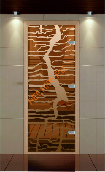 Дверь стеклянная ALDO NEW «Молния» коробка бук с порогом Дверь стеклянная ALDO NEW «Молния» коробка бук с порогом