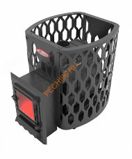 Печь банная чугунная Волга-Сетка 22 ДТ-4С с выносной топкой Печь банная чугунная Волга-Сетка 22 ДТ-4С с выносной топкой