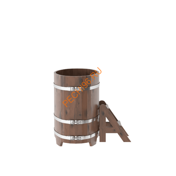 Купель для бани BentWood овальная из мореного дуба Рустик, 0,69х1,31