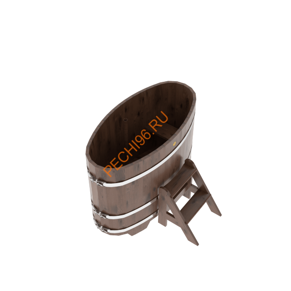 Купель для бани BentWood овальная из мореного дуба Рустик, 0,69х1,31