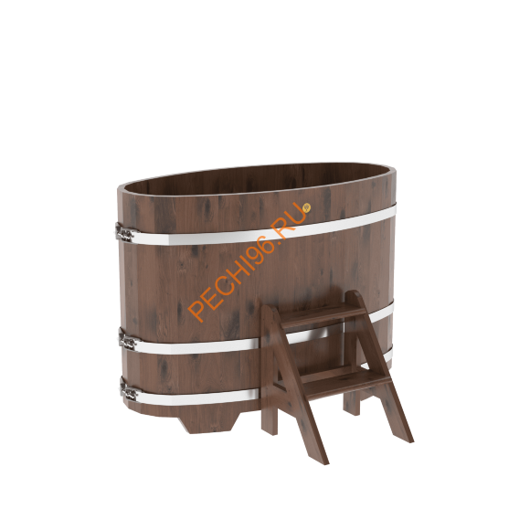 Купель для бани BentWood овальная из мореного дуба Рустик, 0,69х1,31