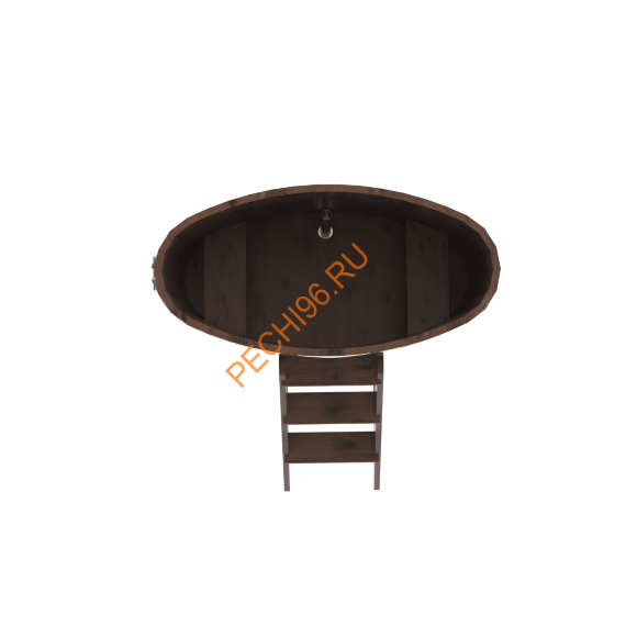 Купель для бани BentWood овальная из мореного дуба Рустик, 0,69х1,31