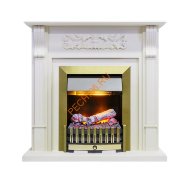 Электрокамин Dimplex Venice с очагом Danville Antique Brass FB2 фактурный белый