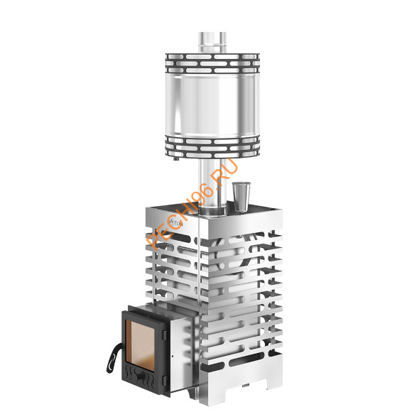 Печь банная ASTON 16С INOX с баком на трубе 50л, D115 (AISI 439) круглый в Нижнем Новгороде