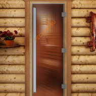 Дверь стеклянная DoorWood «Престиж», 700х1900мм, бронза