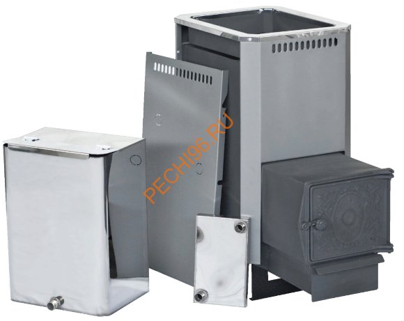 Печь банная Берёзка Корвет 15 ДТ-3 с т/о и выносной топкой со стеклом