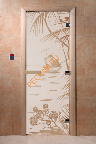 Дверь стеклянная DoorWood «Голубая лагуна сатин», 1700х700 мм Дверь стеклянная DoorWood «Голубая лагуна сатин», 1700х700 мм