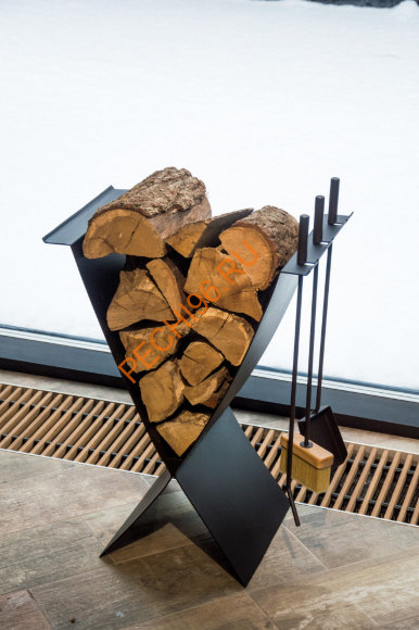 Дровница Fire&Wood EX, с каминными принадлежностями