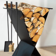 Дровница Fire&Wood EX, с каминными принадлежностями