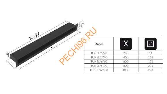 Туннель Kratki 6/20/K кремовый 60x200 мм Туннель Kratki 6/20/K кремовый 60x200 мм