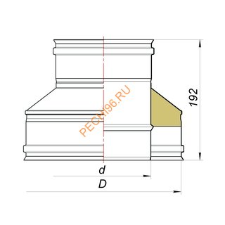 Переходник конус ВУЛКАН VBR термо-моно D120/220 мм, нерж 0.5, черный