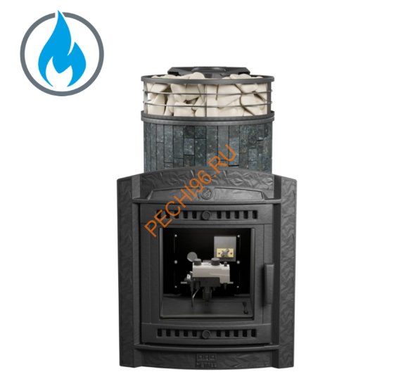 Печь банная Атмосфера L Пироксенит ламель+сетка, с горелкой Печь банная Атмосфера L Пироксенит ламель+сетка, с горелкой