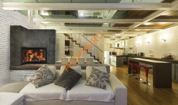 Каминная топка BeF Flat V4L, рамка черная