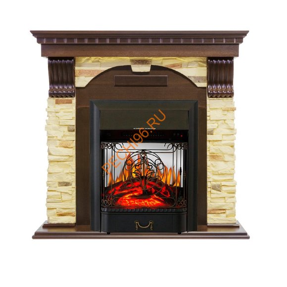Электрокамин Royal Flame Dublin угловой Темный дуб/сланец с очагом Majestic FX M