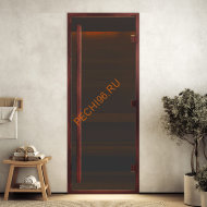 Дверь стеклянная DoorWood Хамам АРТ Wood 52 бронза матовая