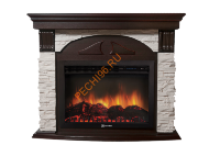 Электрокамин Electrolux EFP/P-2520LS с порталом Firelight Torre 25U угловой, камень белый, темный дуб