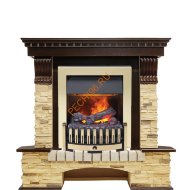 Электрокамин Dimplex Pierre Luxe угловой с очагом Danville Brass FB2 темный дуб/ сланец