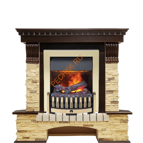 Электрокамин Dimplex Pierre Luxe угловой с очагом Danville Brass FB2 темный дуб/ сланец