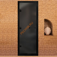 Дверь в хамам стеклянная Арта Престиж ГР Серая MATELUX, коробка черная алюминий с порогом Дверь в хамам стеклянная Арта Престиж ГР Серая MATELUX, коробка черная алюминий с порогом