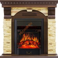 Электрокамин Royal Flame Dublin угловой Темный дуб/сланец с очагом Majestic FX
