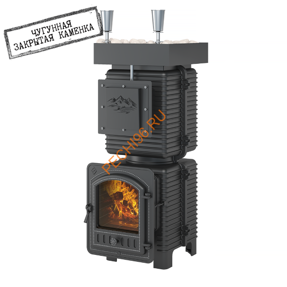 Печь банная Эверест Легкий пар Профи Чугун, под обкладку, ЧЗК, б/в